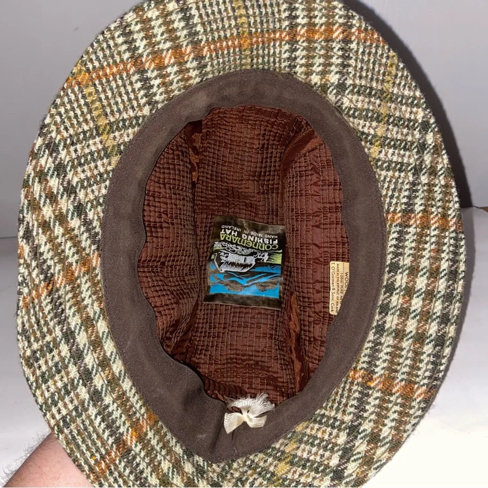 Vintage Hat Mens 7 3/8 Connemara Fishing Cap Wool Fedora Handmade Ireland Tweed